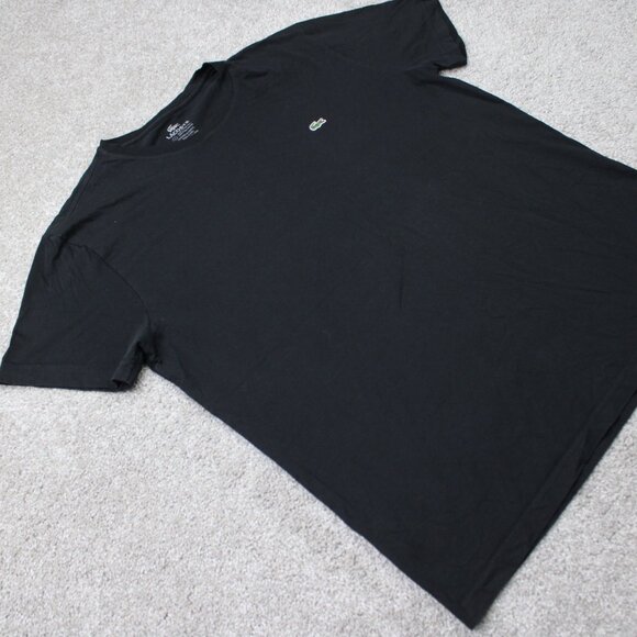 Lacoste Shirt Mens XL Black 100% Pima Cotton Short Sleeve Crewneck Pullover - Picture 5 of 11
